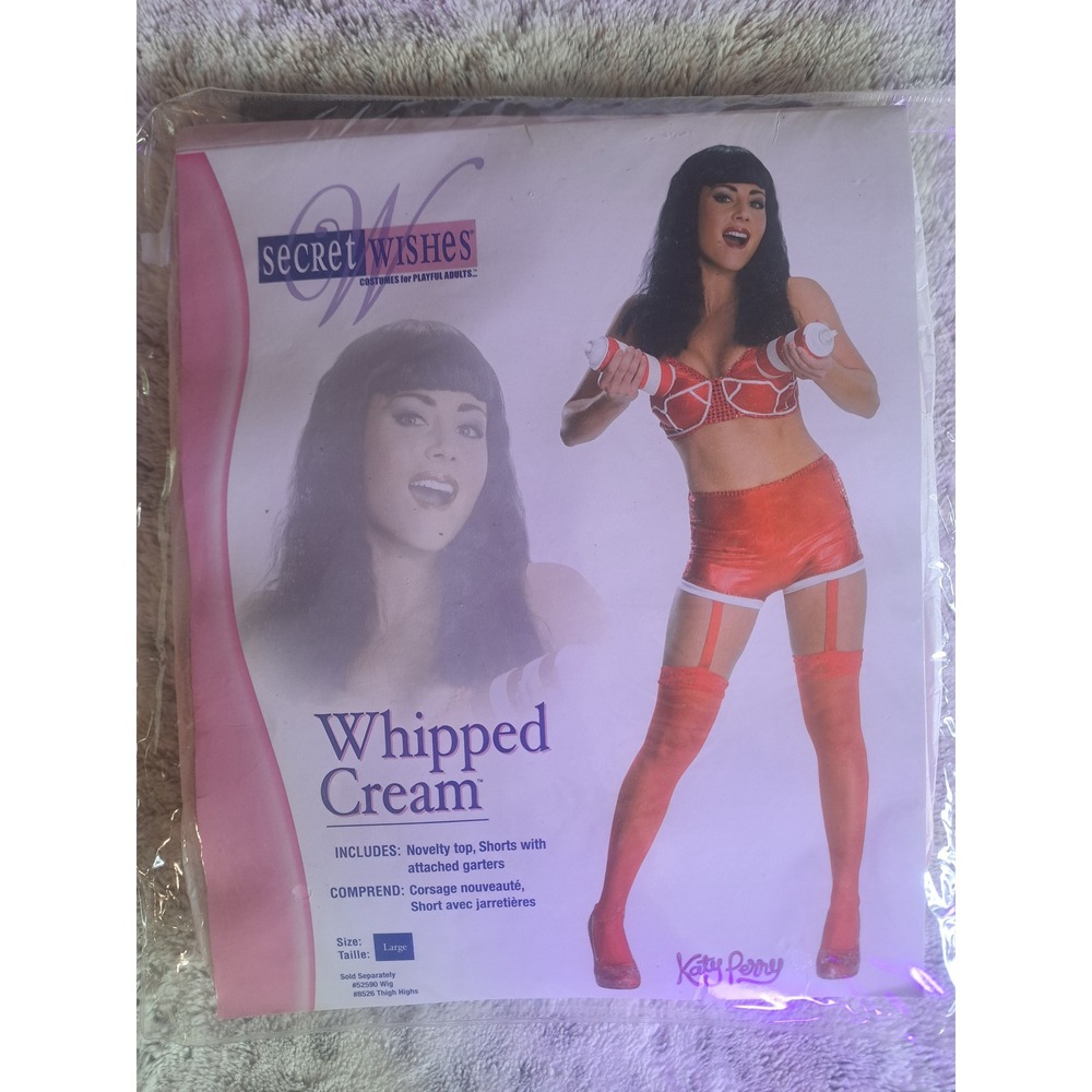 Secret Wishes Katy Perry Whipped Cream Red Shorts & Top Costume size Large